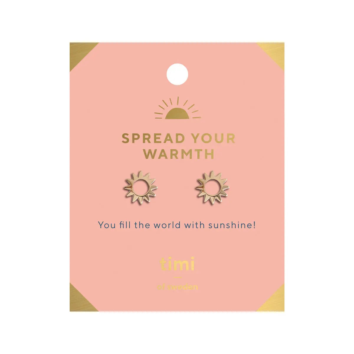 Spread Your Warmth Small Sun Earrings Gold