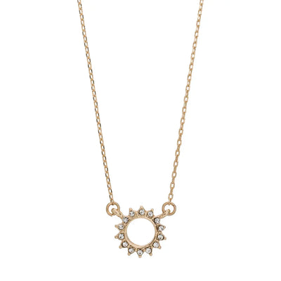 Crystal Sun Necklace Gold