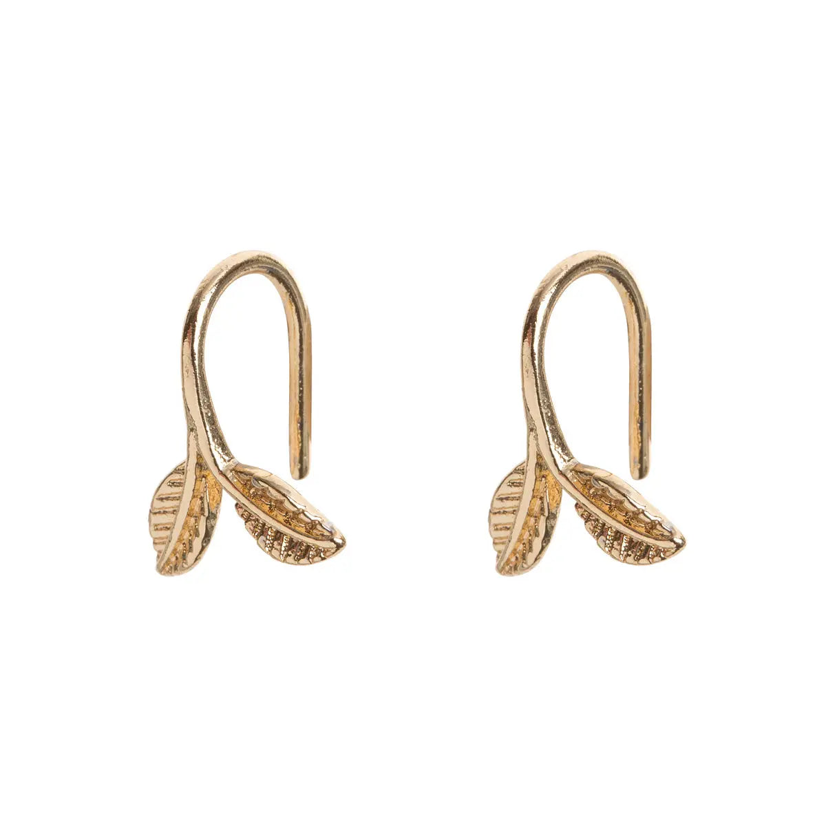 Delicate leaf earrings Gold