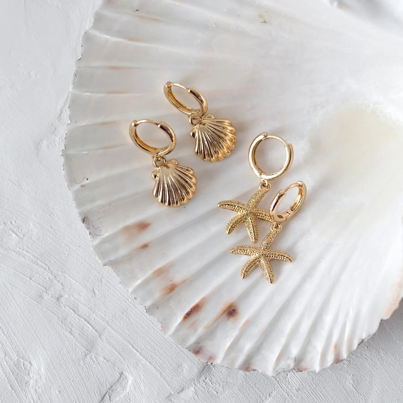 Mermaid Shell Hoop øredobber