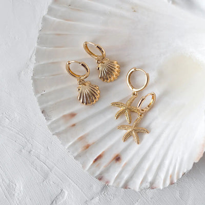 Mermaid Shell Hoop øredobber