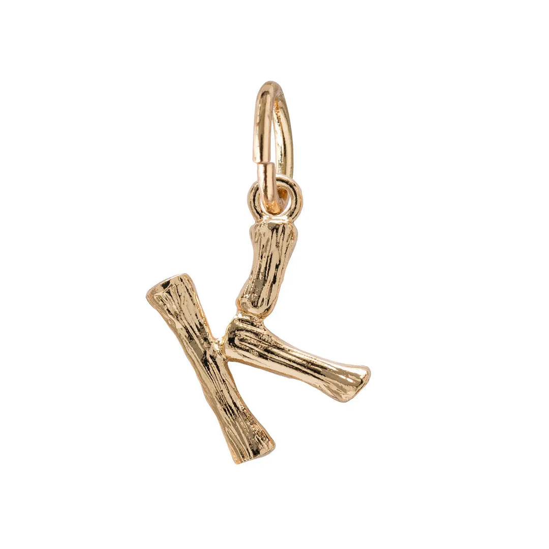 Bamboo letter pendent K