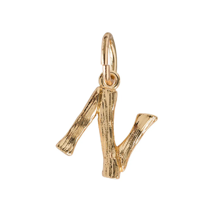 Bamboo letter pendent N