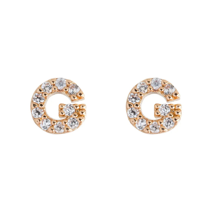 Petite chrystal letter stud earring G