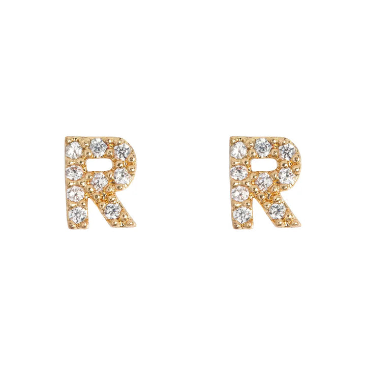 Petite chrystal letter stud earring R