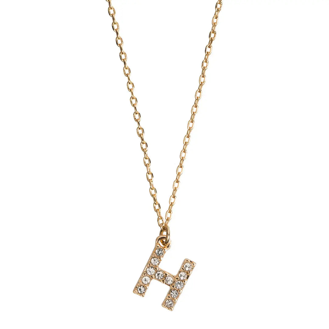 Crystal letter necklace H