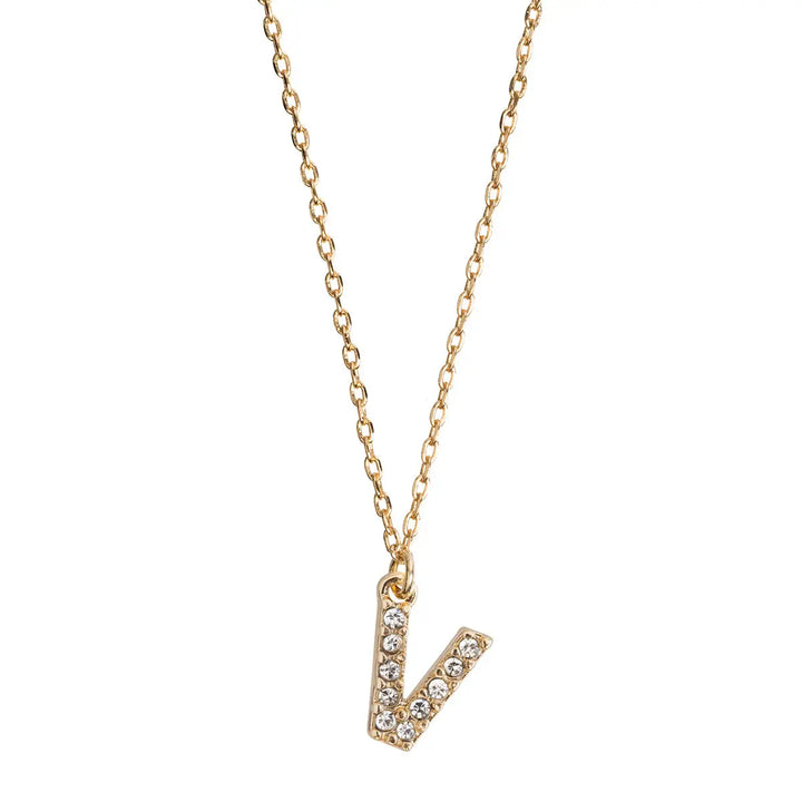 Crystal letter necklace V