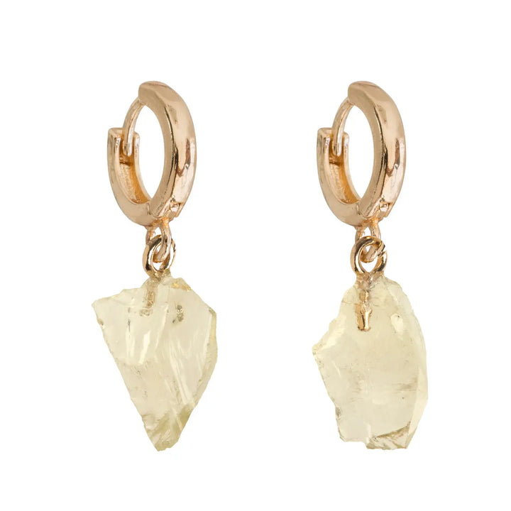 Citrine Semi-Precious Hoop Earring