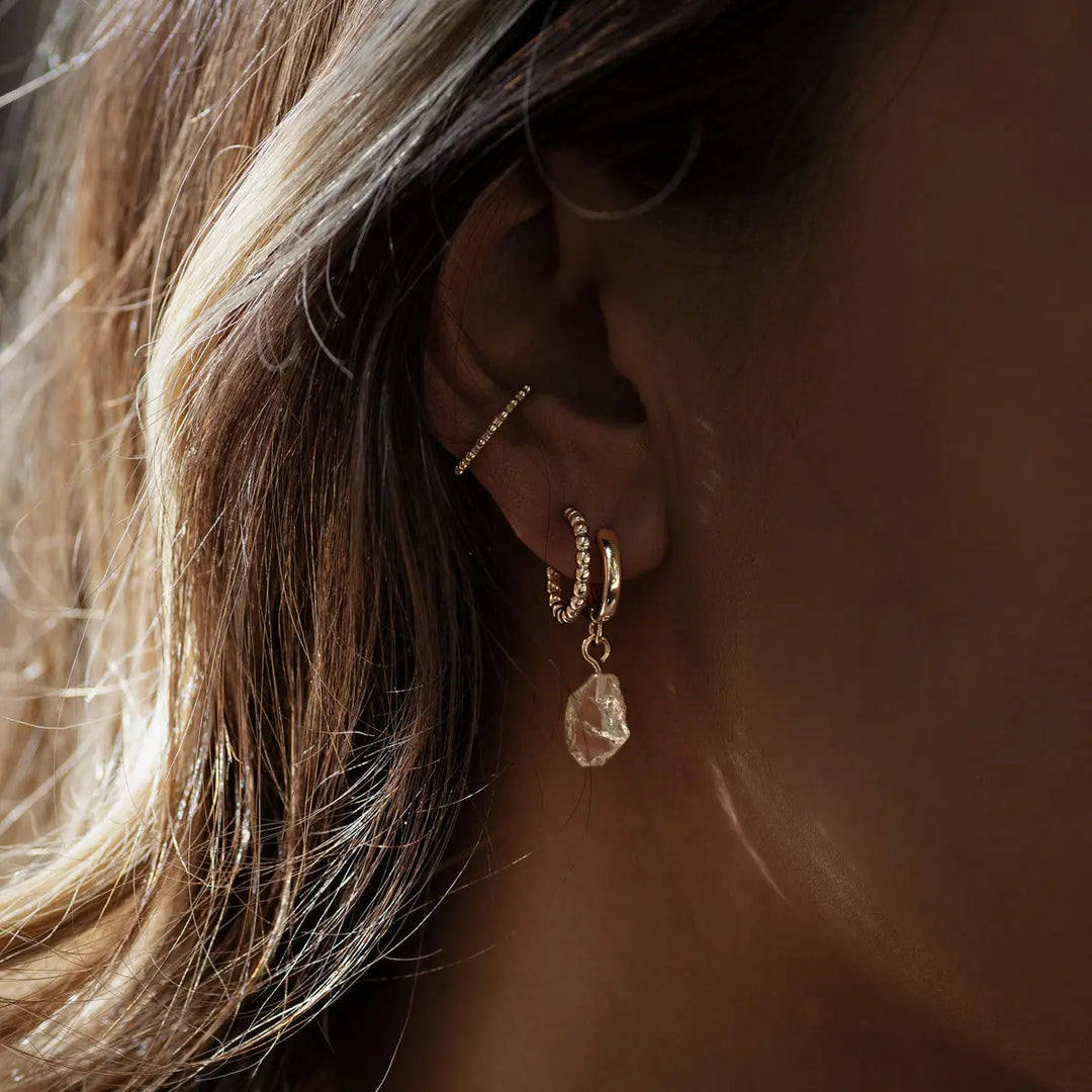 Citrine Semi-Precious Hoop Earring