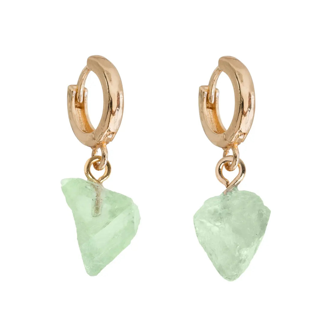 Amazonite Semi-Precious Hoop Earring