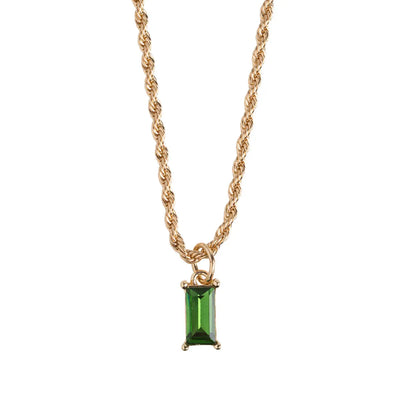 Emerald crystal with twisted chain
