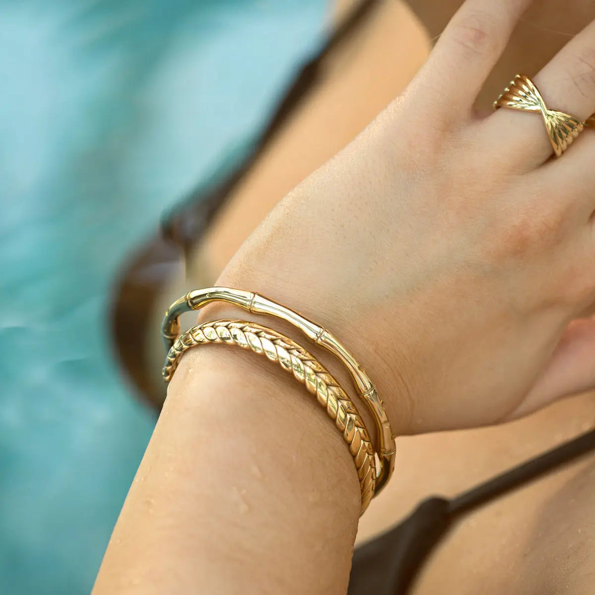 Bamboo Bangle | Stainless Steel