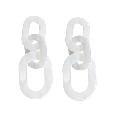 White Plastic Earring