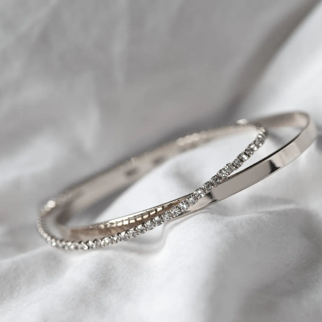 Essential Plain Bangle Bracelet Silver