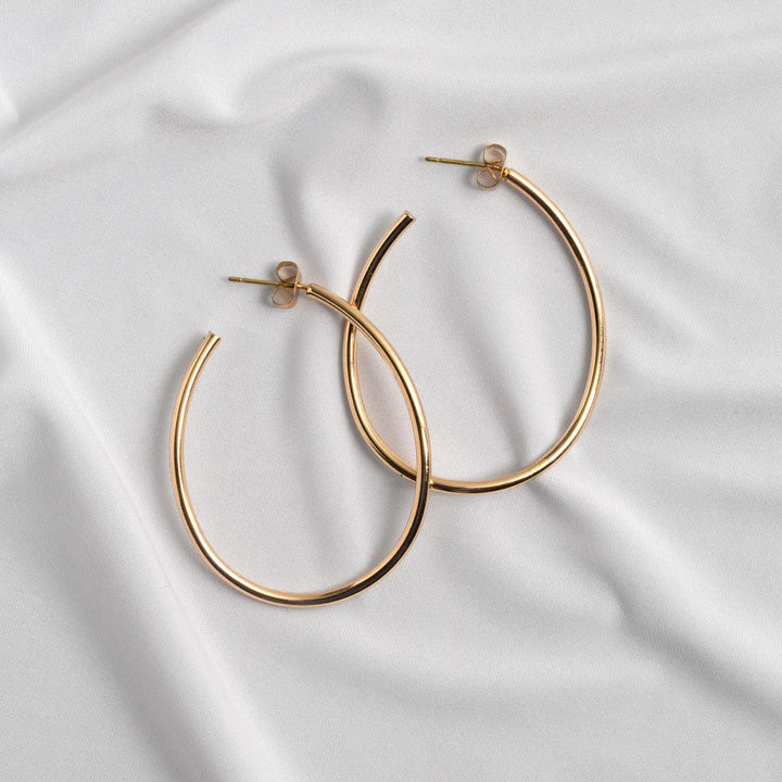 Natalie - Thin Large Hoop Earrings