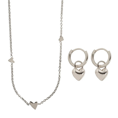 Heart Set with Necklace and Earrings