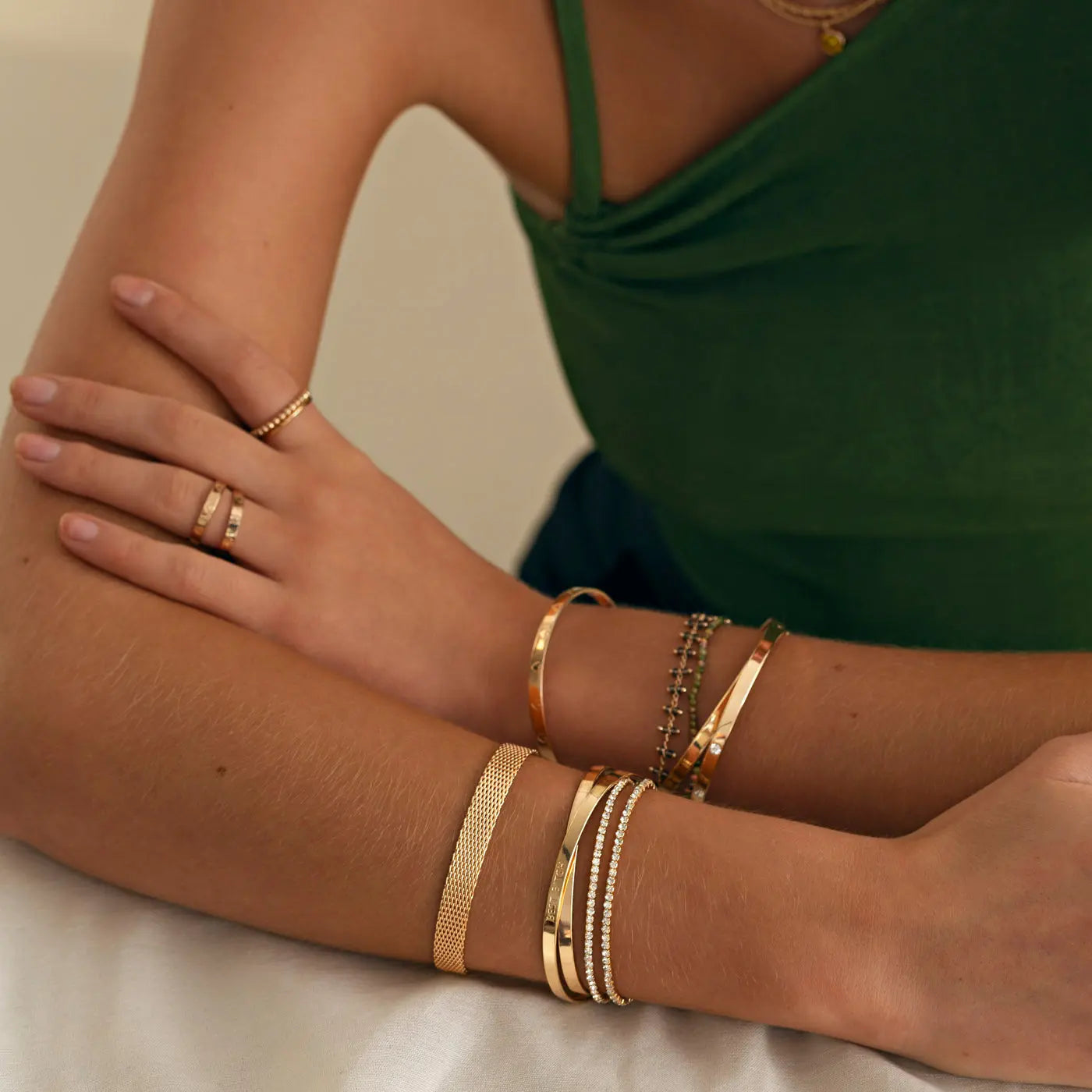Crystal Tennis Stretch Armbånd