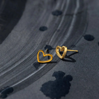 Sarah - Heart Outline Stud øredobber i rustfritt stål