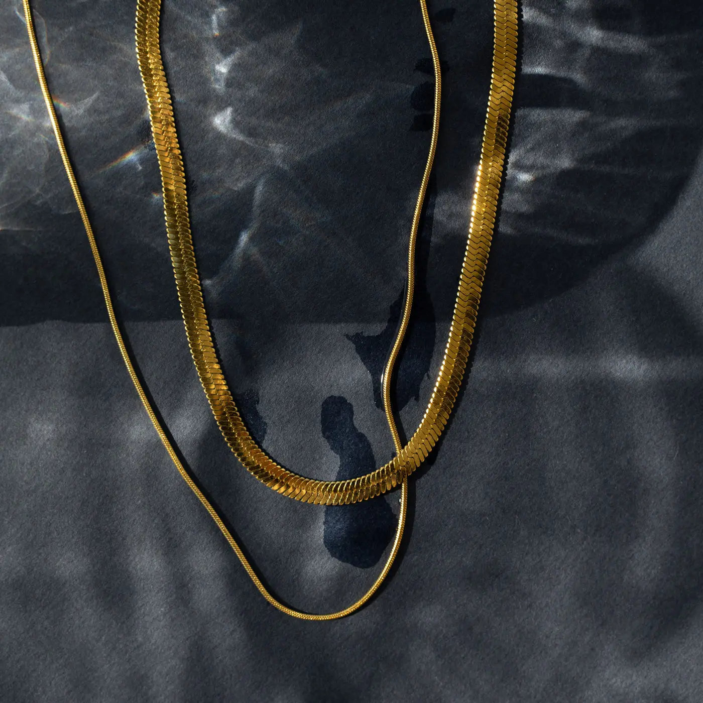 Eføy - Dobbel Snake Chain Halskjede Rustfritt stål